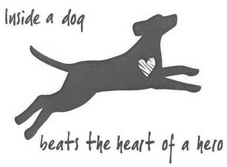 INSIDE A DOG BEATS THE HEART OF A HERO logo