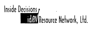 INSIDE DECISIONS IDRN RESOURCE NETWORK, LTD. logo