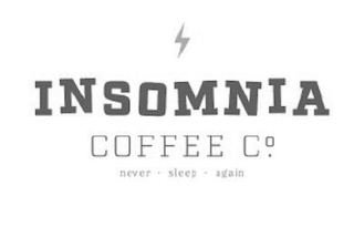 INSOMNIA COFFEE CO. NEVER · SLEEP · AGAIN logo