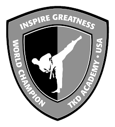 INSPIRE GREATNESS WORLD CHAMPION TKD ACADEMY USA logo