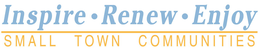INSPIRE RENEW ENJOY SMALL TOWN COMMUNITIES logo