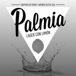 INSPIRED BY SPAIN · BREWED IN THE USA PALMIA LAGER CON LIMON logo