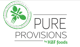 INSPIRED TASTE · ELEVATED NUTRITION · INTENTIONAL STEWARDSHIP · PURE PROVISIONS BY HBF FOODS logo