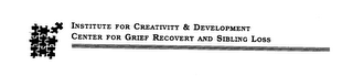 INSTITUTE FOR CREATIVITY & DEVELOPMENT CENTER FOR GRIEF RECOVERY AND SIBLING LOSS logo