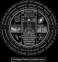 INSTITUTE ROMAN ITALO FLORENCE ROME MULTIDIMENSIONAL STATISTICAL RESEARCH INTERVIEW REFERENDUM ON WORLD SCIENCES UNDER PERSPECTIVE OF PERSONALITIES PROTOTYPAL LIAISON OF CYCLICAL LAWS V L I M X C D ADMINISTRATION ENGINEERING MATHEMATICS ART ETHNOLOGY JOURNALISM - OCEANOGRAPHY PSYCHOLOGY - ASTRONOMY - PHILOSOPHY - MEDICINE - PHYSICS - GEOLOGY - LITERATURE CHEMISTRY - PEDAGOGY - GENETICS - THEOLOGY - POLITICS - METEOROLOGY PHARMACOLOGY - LINGUISTICS - SPORTING - EUGENICS - HISTORY - GEOGRAPHY - SOCIOLOGY GASTRONOMY - ECONOMICS - LAW - ANTHROPOLOGY - BIOLOGY - ARCHITECTURE ARCHAEOLOGY - ECOLOGY - NEUROLOGY - SPIRITUALISM - TECHNOLOGY logo