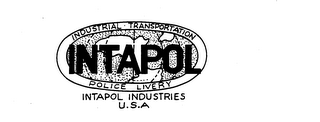 INTAPOL INDUSTRIAL TRANSPORTATION POLICE LIVERY INTAPOL INDUSTRIES U.S.A. logo