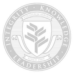 · INTEGRITY · KNOWLEDGE · LEADERSHIP COLLEGIUM AERARII SINCE 1909 logo