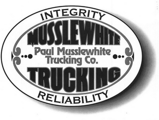 INTEGRITY MUSSLEWHITE PAUL MUSSLEWHITE TRUCKING CO. TRUCKING RELIABILITY logo