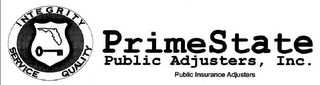 INTEGRITY SERVICE QUALITY PRIMESTATE PUBLIC ADJUSTERS, INC. PUBLIC INSURANCE ADJUSTERS logo