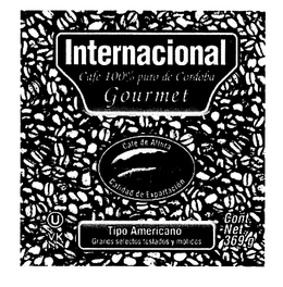 INTERNACIONAL CAFÉ 100% PURO DE CÓRDOBA GOURMET CAFÉ DE ALTURA CALIDAD DE EXPORTACIÓN TIPO AMERICANO GRANOS SELECTOS TOSTADOS Y MOLIDOS logo