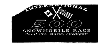 INTERNATIONAL 500 SNOWMOBILE RACE SAULT STE. MARIE, MICHIGAN logo