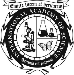INTERNATIONAL ACADEMY OF SCIENCE EMITTE LUCEM ET VERITATEM SCIENTIA EST POTENTIA logo