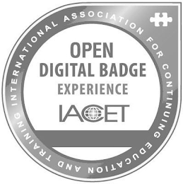 INTERNATIONAL ASSOCIATION FOR CONTINUING EDUCATION AND TRAINING OPEN DIGITAL BADGE EXPERIENCE IACET logo