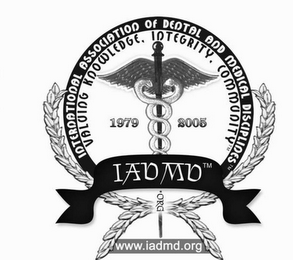 INTERNATIONAL ASSOCIATION OF DENTAL AND MEDICAL DISCIPLINES VALUING KNOWLEDGE . INTEGRITY . COMMODITY 1979 2005 IADMD.ORG WWW.IADMD.ORG logo