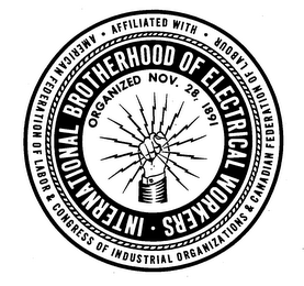 INTERNATIONAL BROTHERHOOD OF ELECTRICAL WORKERS ORGANIZED NOV. 28, 1891 logo
