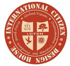 INTERNATIONAL CITIZEN DESIGN HOUSE GLOBAL VISUM OMNIMODUS ONENESS PER PONDERA QUOD PACIS I.CTZN logo