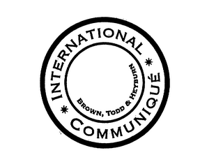 INTERNATIONAL COMMUNIQUE BROWN, TODD & HEYBURN logo