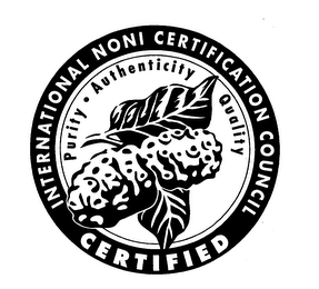 INTERNATIONAL NONI CERTIFICATION COUNCIL CERTIFIED logo