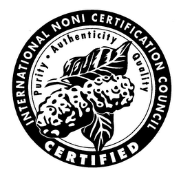 INTERNATIONAL NONI CERTIFICATION COUNCIL CERTIFIED logo