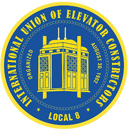 INTERNATIONAL UNION OF ELEVATOR CONSTRUCTORS LOCAL 8 ORGANIZED AUGUST 30, 1902 logo