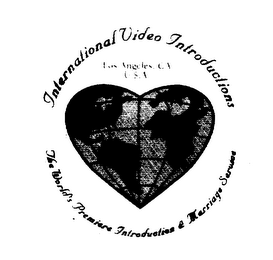 INTERNATIONAL VIDEO INTRODUCTIONS LOS ANGELES, CA U.S.A. THE WORLD'S PREMIERE INTRODUCTION & MARRIAGE SERVICE logo