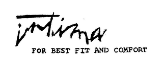 INTIMA FOR BEST FIT AND COMFORT logo