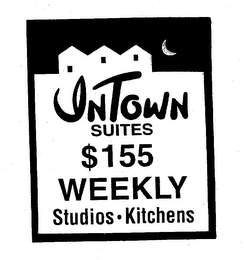 INTOWN SUITES $155 WEEKLY STUDIOS · KITCHENS logo