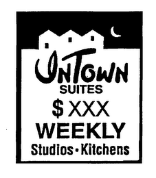 INTOWN SUITES $XXX WEEKLY STUDIOS KITCHENS logo