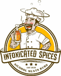 INTOXICATED SPICES EST 2020 ALCOHOL MEATS RUBS logo