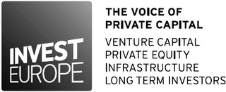 INVEST EUROPE THE VOICE OF PRIVATE CAPITAL logo