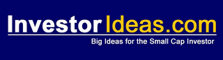 INVESTORIDEAS.COM BIG IDEAS FOR THE SMALL CAP INVESTOR logo