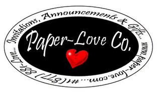 INVITATIONS, ANNOUNCEMENTS & GIFTS WWW.PAPER-LOVE.COM logo