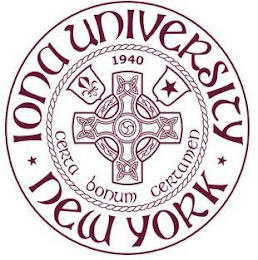 IONA UNIVERSITY NEW YORK 1940 CERTA BONUM CERTAMEN logo