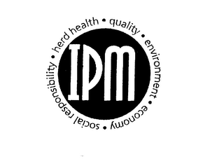 IPM QUALITY ENVIRONMENT ECONOMY SOCIAL RESPONSIBILITY HERD HEALTH logo