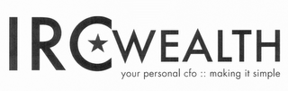 IRC WEALTH YOUR PERSONAL CFO :: MAKING IT SIMPLE logo