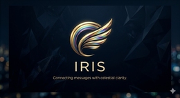 IRIS CONNECTING MESSAGES WITH CELESTIAL CLARITY. logo