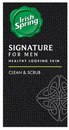 IRISH SPRING SIGNATURE FOR MEN HEALTHY LOOKING SKIN CLEAN & SCRUB logo