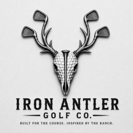 IRON ANTLER GOLF CO. BUILT FOR THE COURSE. INSPIRED BY THE RANCH. logo