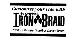 IRON BRAID CUSTOMIZE YOUR RIDE WITH THEORIGINAL CUSTOM BRAIDED LEATHER LEVER COVERS logo