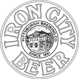 IRON CITY BEER PITTSBURGH BREWING CO. SINCE 1861 logo