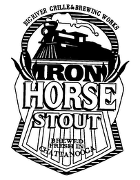 IRON HORSE STOUT BREWED FRESH IN CHATTANOOGA BIG RIVER GRILLE & BREWING WORKS logo