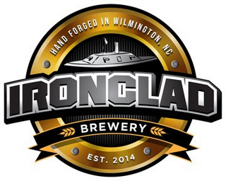 IRONCLAD BREWERY HAND FORGED IN WILMINGTON, NC, EST. 2014 logo