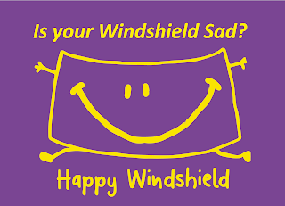 IS YOUR WINDSHIELD SAD? HAPPY WINDSHIELD logo