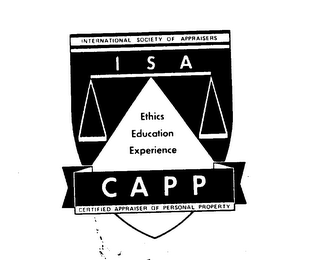 ISA INTERNATIONAL SOCIETY OF APPRAISERS CAPP CERTIFIED APPRAISER OF PERSONAL PROPERTY logo