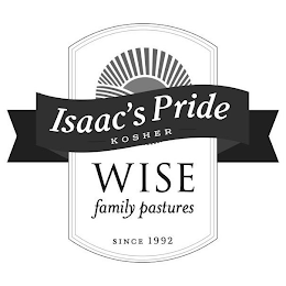 ISAAC'S PRIDE KOSHER WISE FAMILY PASTURES SINCE 1992 logo