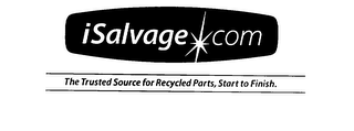 ISALVAGE.COM THE TRUSTED SOURCE FOR RECYCLED PARTS, START TO FINISH logo