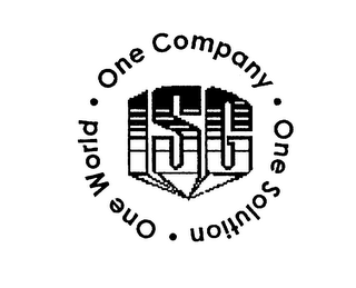 ISG ONE COMPANY ONE SOLUTION ONE WORLD logo