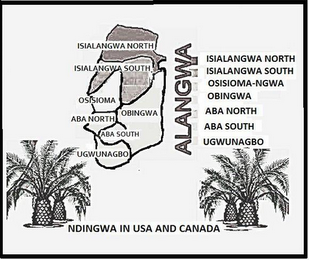 ISIALANGWA NORTH ISIALANGWA SOUTH OSISIOMA-NGWA OBINGWA ABA NORTH ABA SOUTH UGWUNAGBO NDINGWA IN USA AND CANADA ALANGWA logo