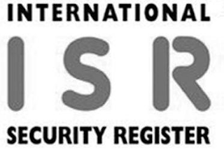 ISR INTERNATIONAL SECURITY REGISTER logo