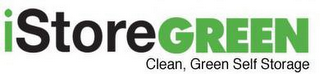 ISTOREGREEN CLEAN, GREEN SELF STORAGE logo
